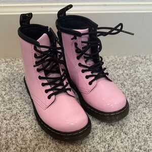Dr Marten’s Little Girl Pink Lace-Up Boots